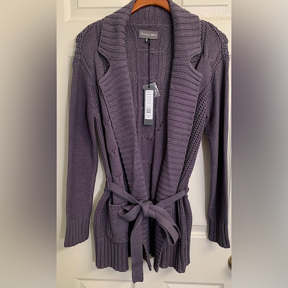 Michael Stars long knit cardigan. Beautiful gray knit. M/L. NWT.